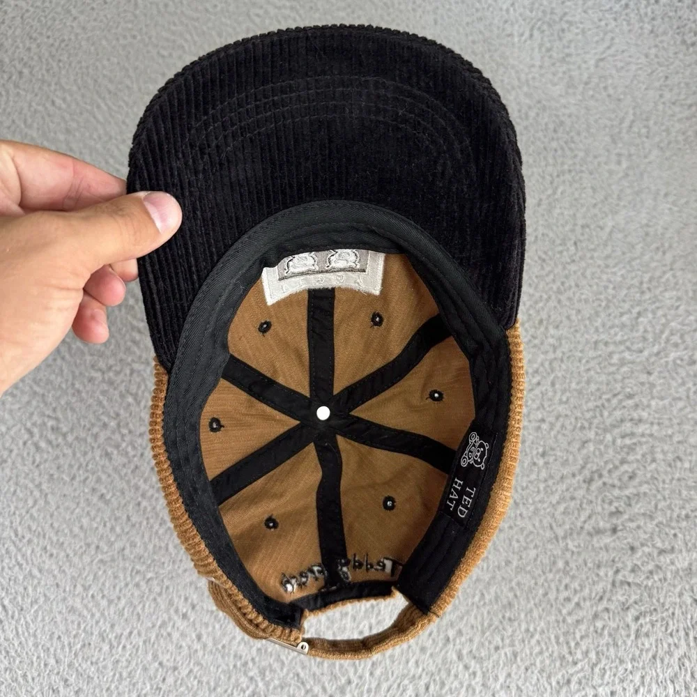 Teddy Fresh Hat Adult Brown Corduroy Two Teds Strap Back Baseball Cap Adjustable